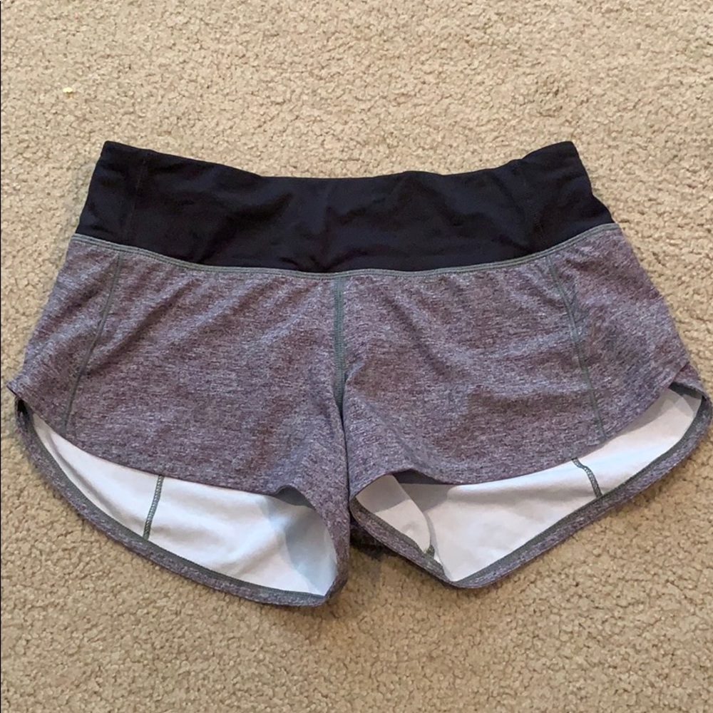 gray lululemon speed up shorts